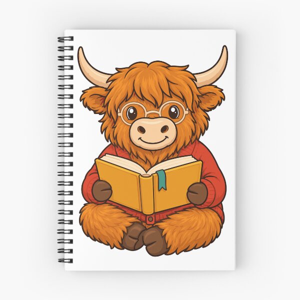 Item preview, Cute Highland Cow Reading Book Time designed and sold by JasKei-Designs.