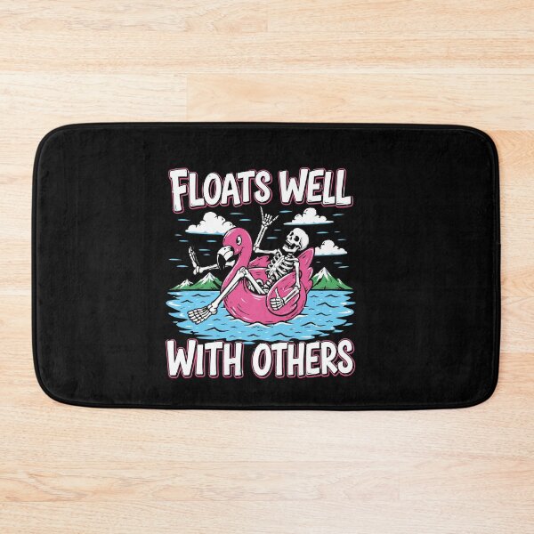 Item preview, Floats Well with Others,skeletonon Pink Flamingo Summer Joke designed and sold by BornBorn.