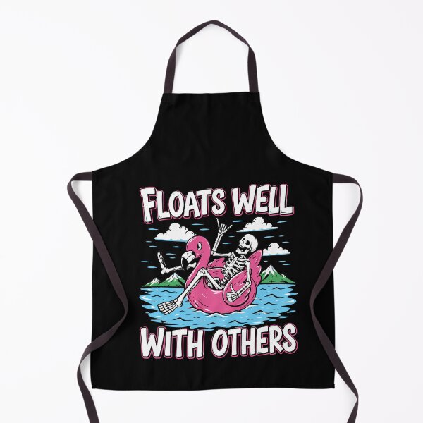 Item preview, Floats Well with Others,skeletonon Pink Flamingo Summer Joke designed and sold by BornBorn.