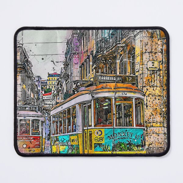 Item preview, Lisbon Portugal Tram Street Art | Portugal Travel Print | Lisbon City Poster designed and sold by DigitalChickHub.