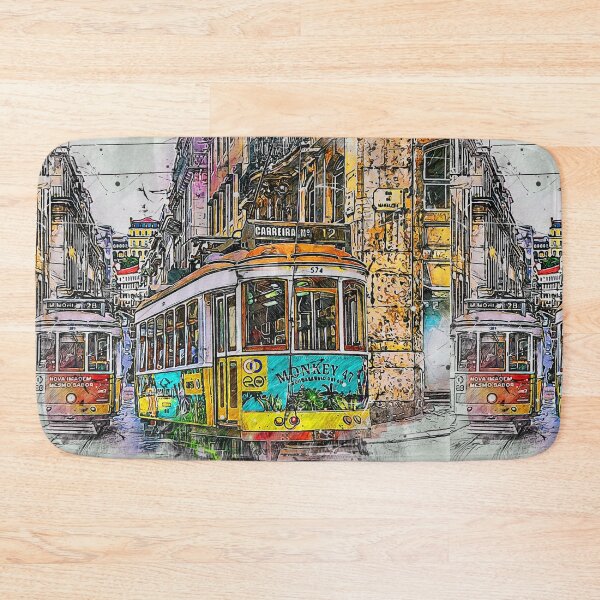 Item preview, Lisbon Portugal Tram Street Art | Portugal Travel Print | Lisbon City Poster designed and sold by DigitalChickHub.