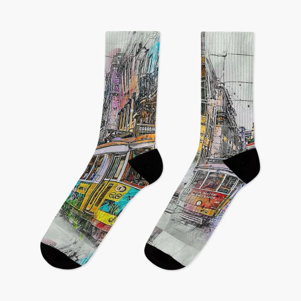 Item preview, Lisbon Portugal Tram Street Art | Portugal Travel Print | Lisbon City Poster designed and sold by DigitalChickHub.