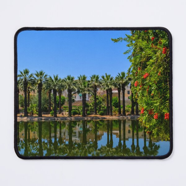 Item preview, Symmetrical Palm Trees Reflection Lake Palace Garden designed and sold by photoghragha.