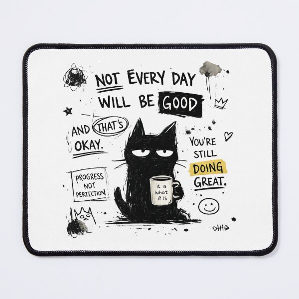 Item preview, Messy Grumpy Cat Motivational Quote | Hand Drawn Sketch Aesthetic designed and sold by EverStitchStudio ★★★★★.