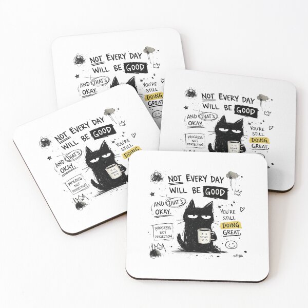 Item preview, Messy Grumpy Cat Motivational Quote | Hand Drawn Sketch Aesthetic designed and sold by EverStitchStudio ★★★★★.
