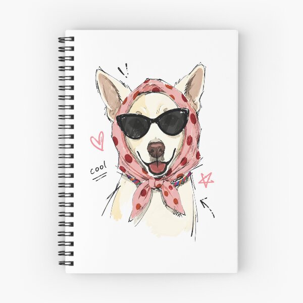 Item preview, Cool Smiling Dog with Polka Dot Headscarf & Sunglasses – Hand-Drawn Art designed and sold by RamyGallery.