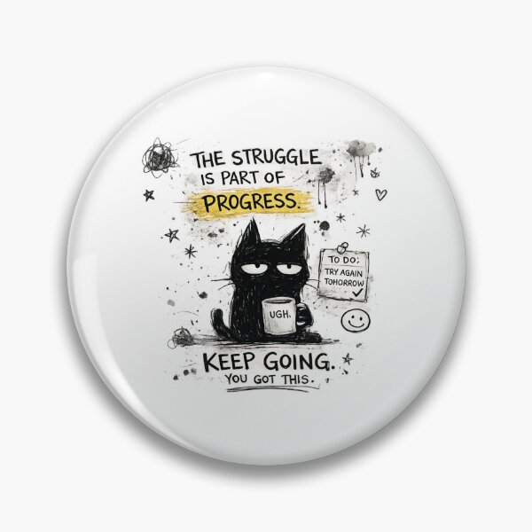Item preview, Messy Grumpy Cat Motivational Quote | Hand Drawn Sketch Aesthetic designed and sold by EverStitchStudio ★★★★★.