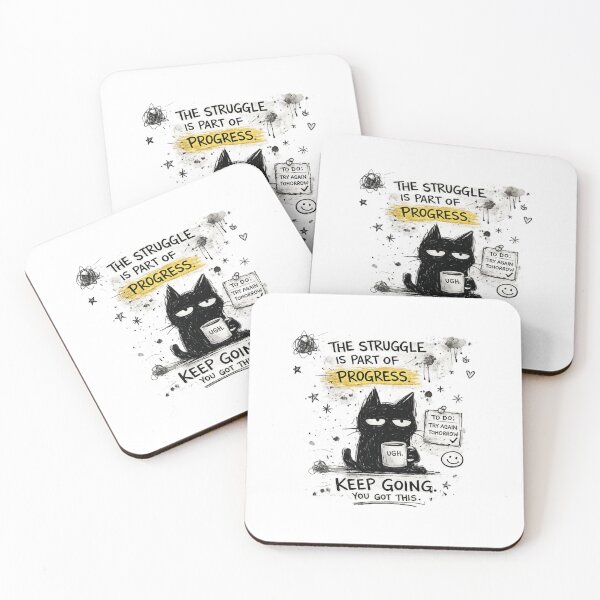 Item preview, Messy Grumpy Cat Motivational Quote | Hand Drawn Sketch Aesthetic designed and sold by EverStitchStudio ★★★★★.