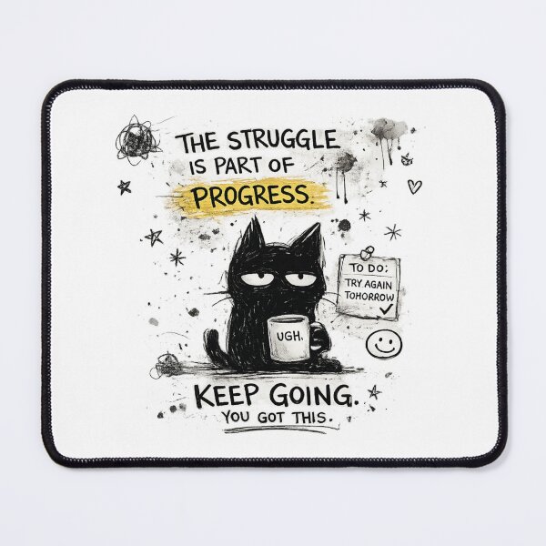 Item preview, Messy Grumpy Cat Motivational Quote | Hand Drawn Sketch Aesthetic designed and sold by EverStitchStudio ★★★★★.