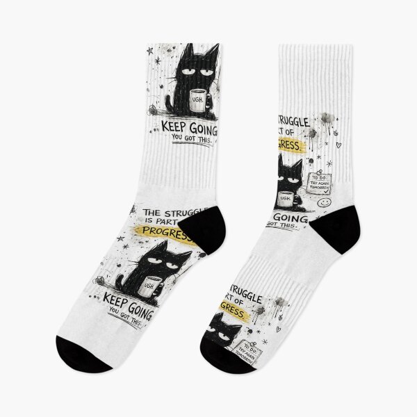 Item preview, Messy Grumpy Cat Motivational Quote | Hand Drawn Sketch Aesthetic designed and sold by EverStitchStudio ★★★★★.