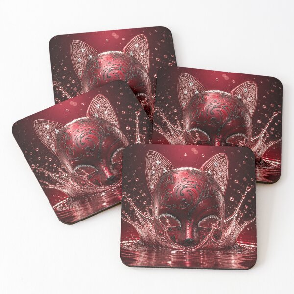 Item preview, Masquerade Red Cat Mask designed and sold by CyndiEpps.