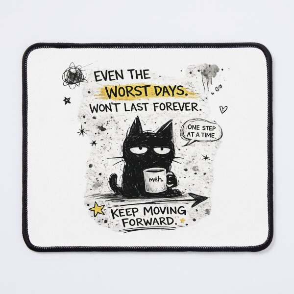 Item preview, Messy Grumpy Cat Motivational Quote | Hand Drawn Sketch Aesthetic designed and sold by EverStitchStudio ★★★★★.