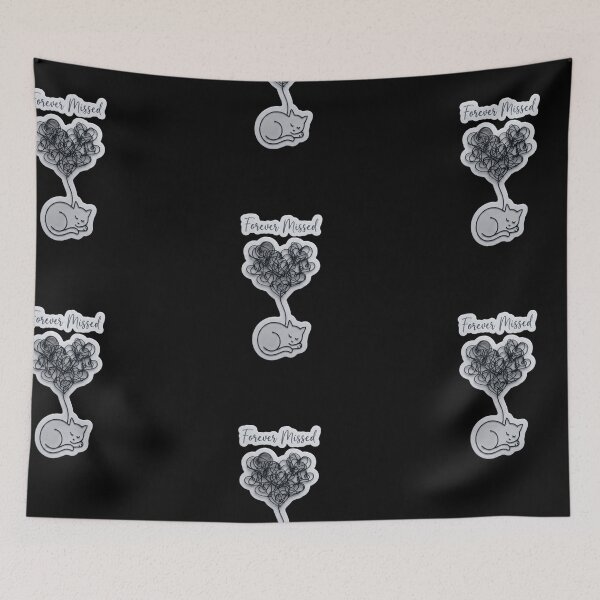 Item preview, Forever Missed – Minimalist Wire Art Cat Memorial Tribute designed and sold by Fatomfatom.
