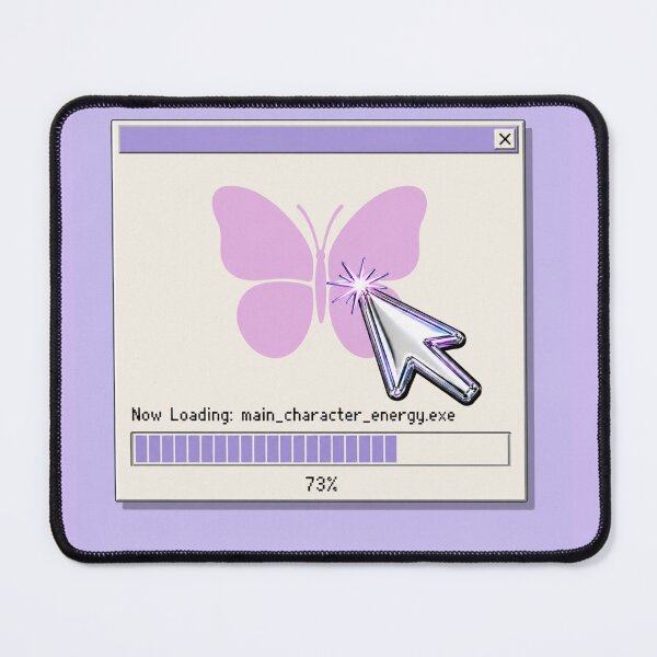 Item preview, Main Character Energy Loading Bar | Y2K Chrome Cursor Butterfly Aesthetic Design designed and sold by loading crush.