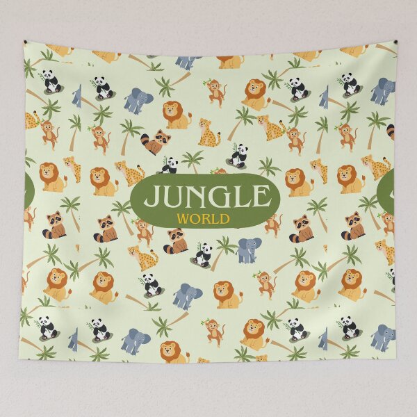 Item preview, Cute Jungle World Safari Animals Pattern for Kids designed and sold by STKdesign62.