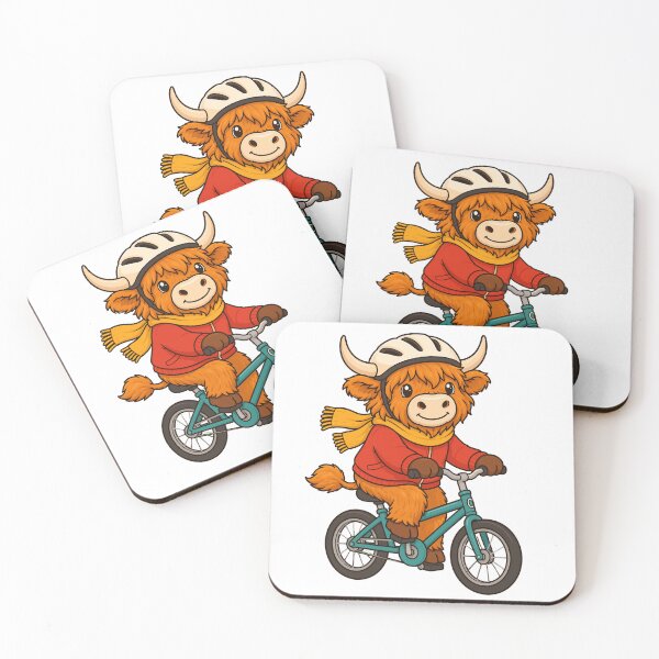 Item preview, Cute Highland Cow Bicycle Ride designed and sold by JasKei-Designs.