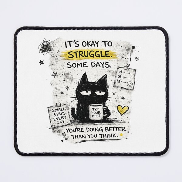 Item preview, Messy Grumpy Cat Motivational Quote | Hand Drawn Sketch Aesthetic designed and sold by EverStitchStudio ★★★★★.