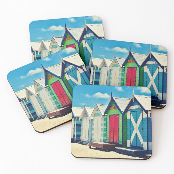 Item preview, Melbourne Brighton Beach Bathing Boxes | Australia Travel Print | Melbourne Poster designed and sold by DigitalChickHub.