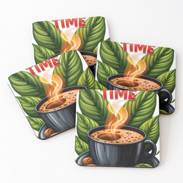 Item preview, Warm Coffee Cup Surrounded by Green Leaves Artwork designed and sold by Artessie.