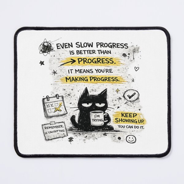 Item preview, Messy Grumpy Cat Motivational Quote | Hand Drawn Sketch Aesthetic designed and sold by EverStitchStudio ★★★★★.