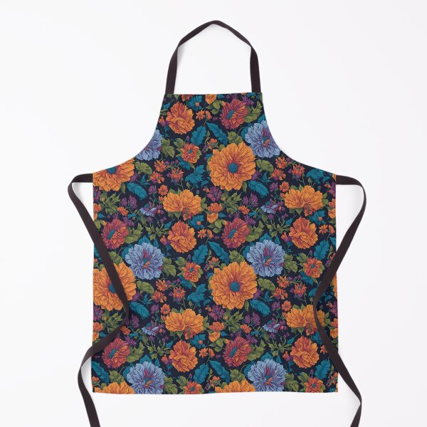 Item preview, Blue and Orange Flowers designed and sold by The Painted Lamb.