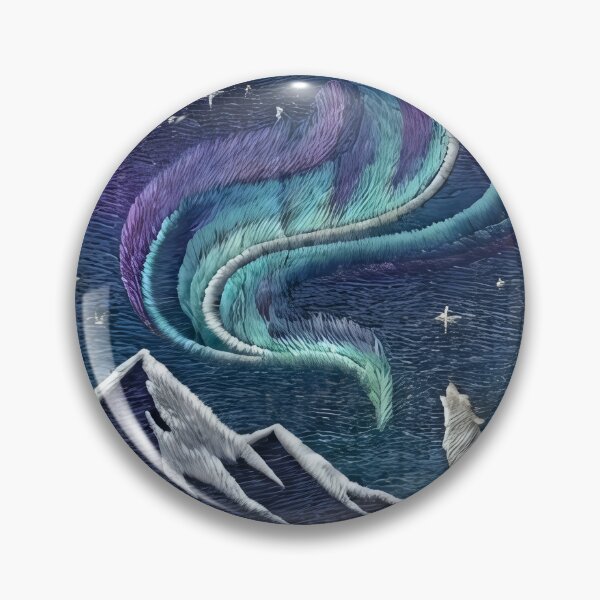 Item preview, Howling Wolf under Aurora Borealis Night Sky designed and sold by mdsakibhossain.