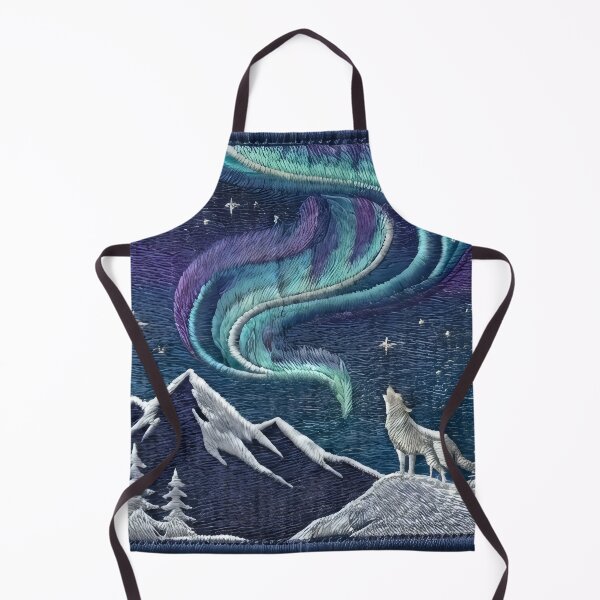Item preview, Howling Wolf under Aurora Borealis Night Sky designed and sold by mdsakibhossain.