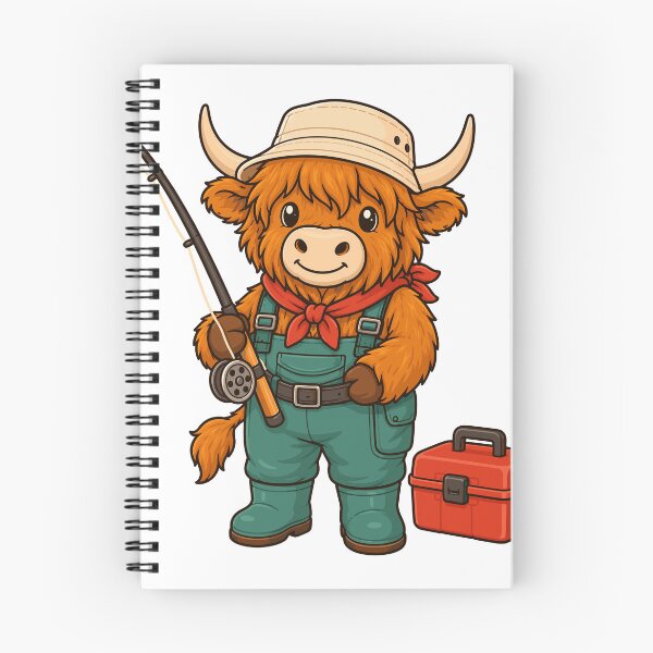 Item preview, Cute Highland Cow Fishing Day designed and sold by JasKei-Designs.