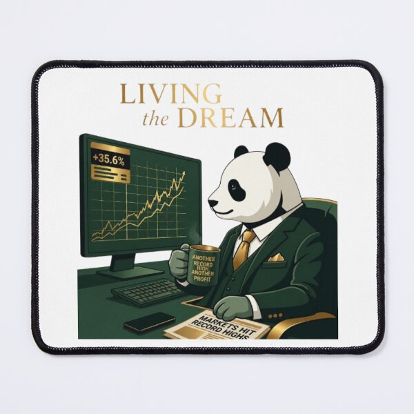 Item preview, Living The Dream Panda Trader Finance Office Art designed and sold by Northern Glow Art.