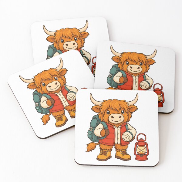 Item preview, Cute Highland Cow Camping Trip Sticker designed and sold by JasKei-Designs.