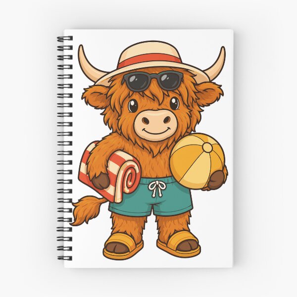 Item preview, Cute Highland Cow Beach Day Sticker designed and sold by JasKei-Designs.