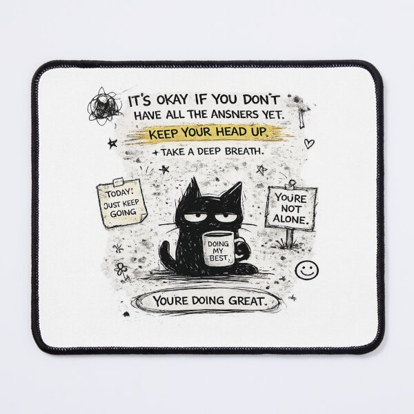 Item preview, Messy Grumpy Cat Motivational Quote | Hand Drawn Sketch Aesthetic designed and sold by EverStitchStudio ★★★★★.