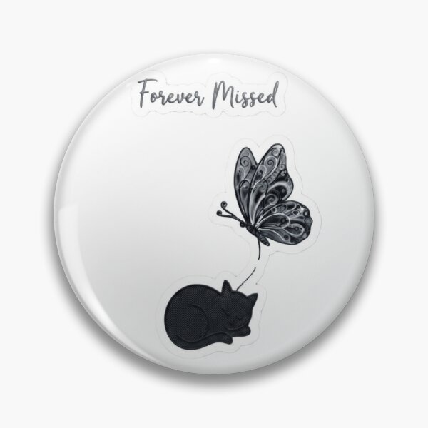 Item preview, Forever Missed – Sleeping Cat and Butterfly Memorial Tribute designed and sold by Fatomfatom.