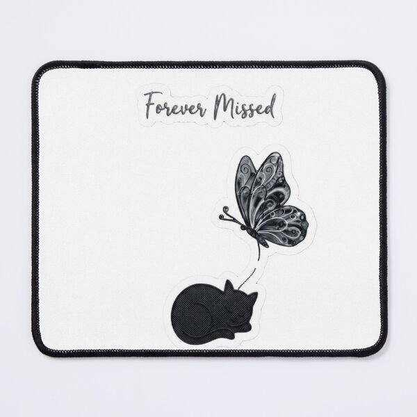 Item preview, Forever Missed – Sleeping Cat and Butterfly Memorial Tribute designed and sold by Fatomfatom.
