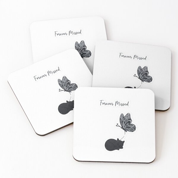 Item preview, Forever Missed – Sleeping Cat and Butterfly Memorial Tribute designed and sold by Fatomfatom.