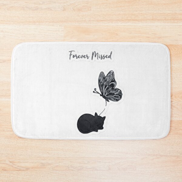 Item preview, Forever Missed – Sleeping Cat and Butterfly Memorial Tribute designed and sold by Fatomfatom.