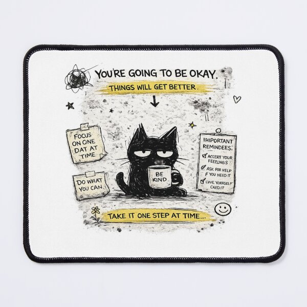 Item preview, Messy Grumpy Cat Motivational Quote | Hand Drawn Sketch Aesthetic designed and sold by EverStitchStudio ★★★★★.