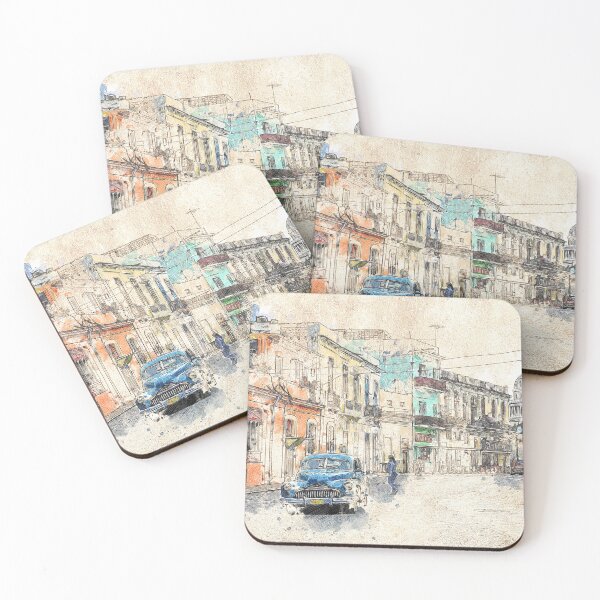 Item preview, Havana Cuba Vintage City Street | Cuba Travel Art Print | Havana Wall Poster designed and sold by DigitalChickHub.
