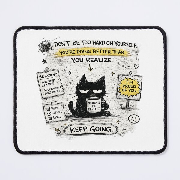 Item preview, Messy Grumpy Cat Motivational Quote | Hand Drawn Sketch Aesthetic designed and sold by EverStitchStudio ★★★★★.