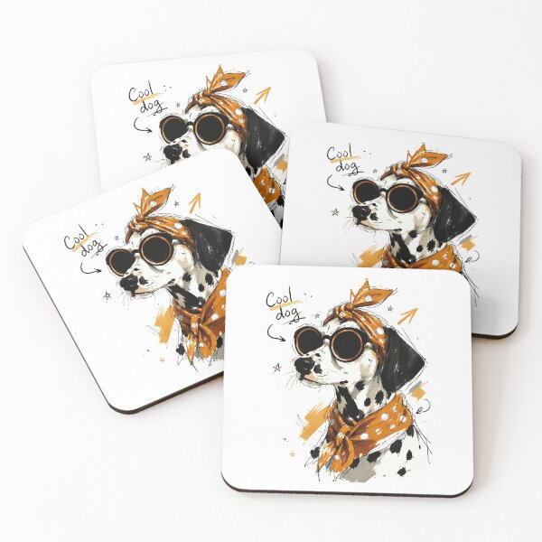 Item preview, Cool Dalmatian Dog with Sunglasses & Polka Dot Bow – Hand-Drawn Art designed and sold by RamyGallery.