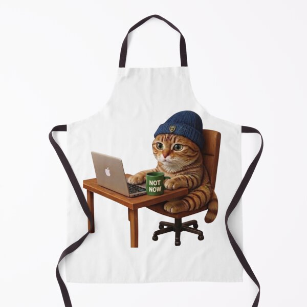 Item preview, Funny Cat Working on Laptop Not Now Mug Art designed and sold by Northern Glow Art.