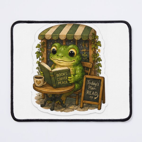 Item preview, Books Coffee Peace Reading Frog designed and sold by AtlasPixel.