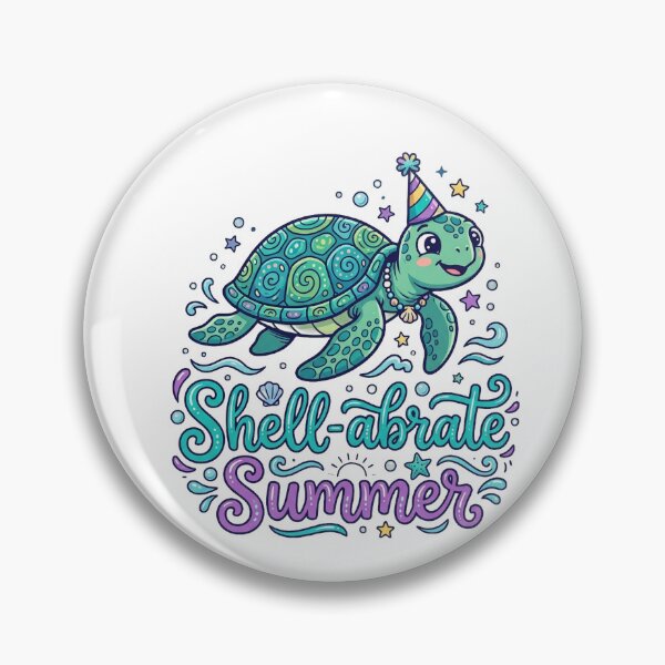 Item preview, Shellabrate Summer Funny Summer Sea Turtle Tee designed and sold by 7Four1 Designs.