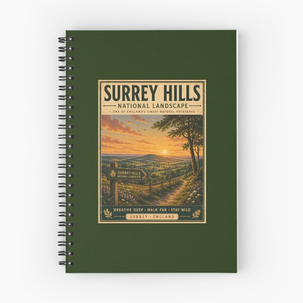 Item preview, Surrey Hills National Landscape Vintage Travel Poster – England Wall Art designed and sold by ThatSurreyLife.