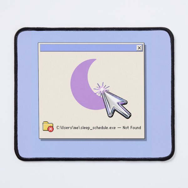 Item preview, Sleep Schedule Not Found Error | Y2K Chrome Cursor Moon Aesthetic Design designed and sold by loading crush.
