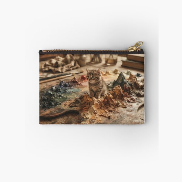 Item preview, Tiny Kitten on a Giant Vintage Artists Paint Palette Miniature Illustration designed and sold by DuckOddity.