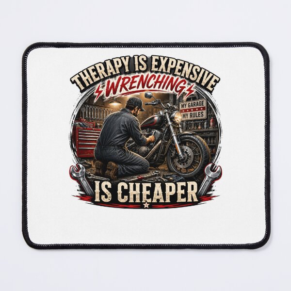 Item preview, Therapy Is Expensive Wrenching Is Cheaper Funny Mechanic Vintage Shirt designed and sold by Masloshop.
