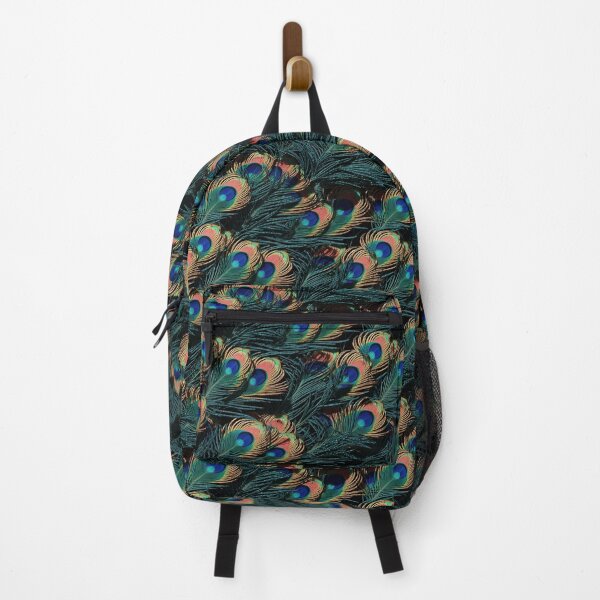Item preview, Bright Peacock Feathers on Black designed and sold by The Painted Lamb.