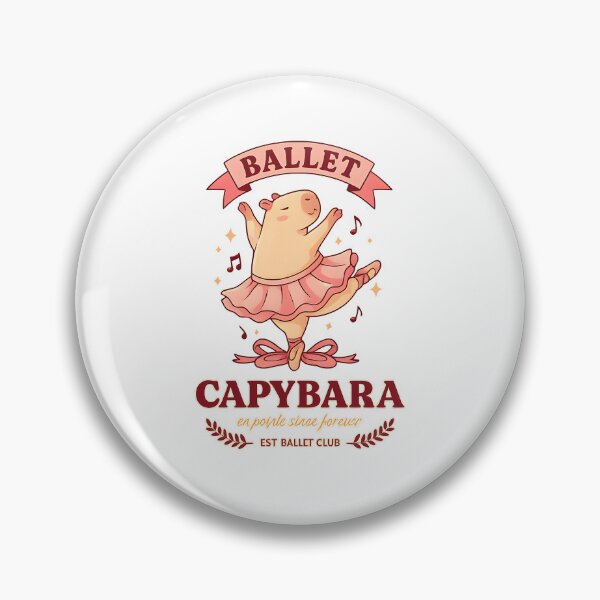 Item preview, Cute Ballet Capybara – Adorable Ballerina Capybara Cartoon Design designed and sold by Privon.