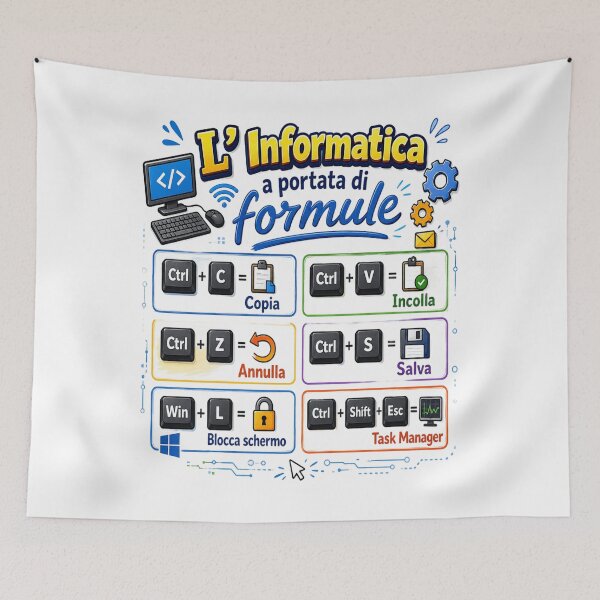 Aperçu de l'œuvre L'Informatica a Portata di Formule – Scorciatoie da Tastiera ?⌨️ C'est clair et décrivez bien le thème de l'informatique avec les combinaisons de saveurs présentées dans le graphique. créée et vendue par RipantinaFantasy .